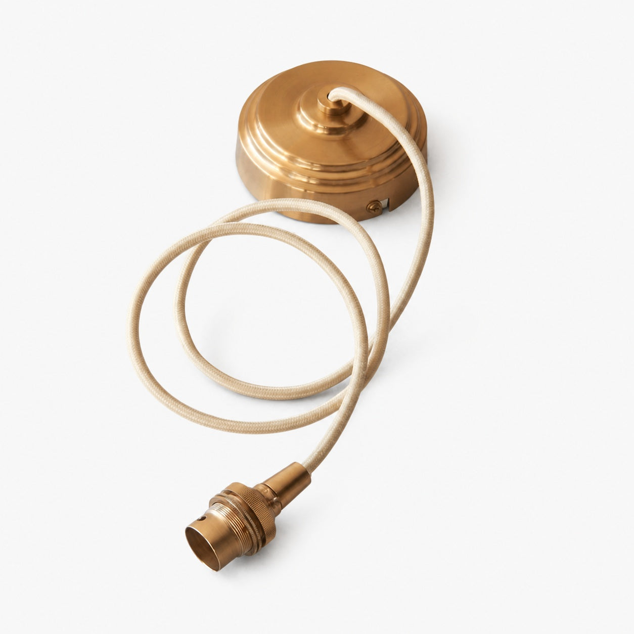 Plaitar Modern Brass Pendant Light - Minimalist Ceiling Fixture with Braided Cord for Hallways