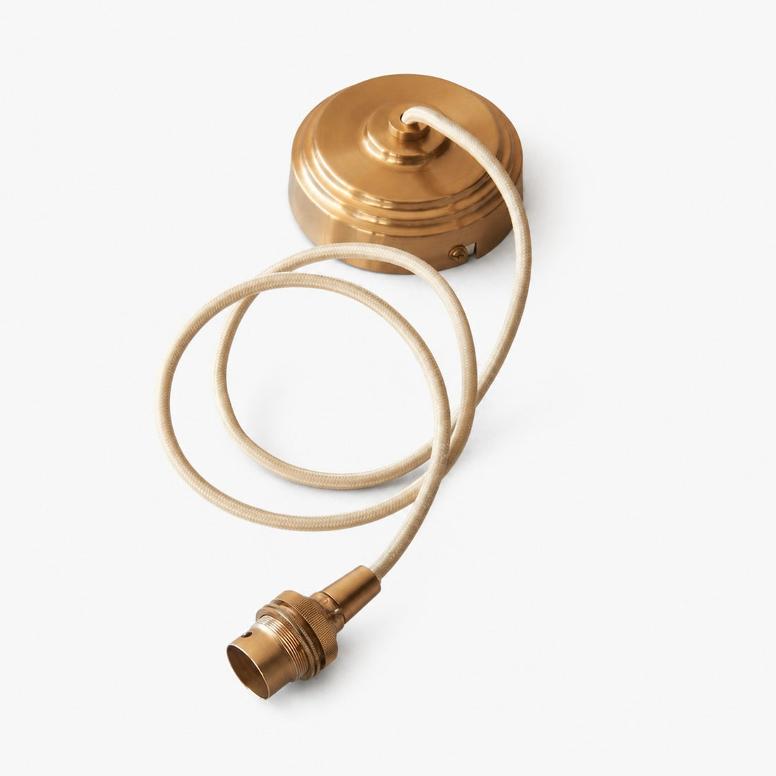 Plaitar Modern Brass Pendant Light - Minimalist Ceiling Fixture with Braided Cord for Hallways