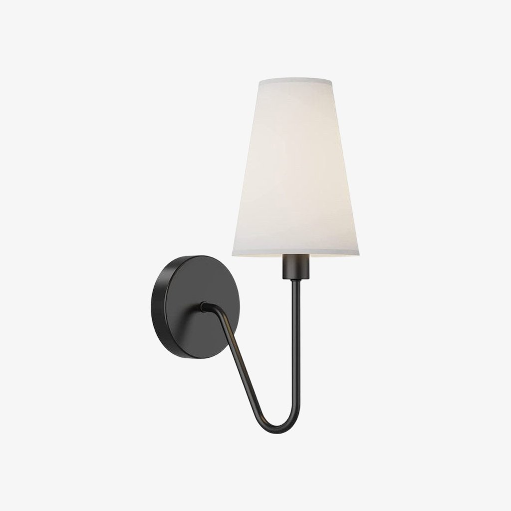 Arcuma Vintage Inspired Metal Wall Sconce - Handcrafted Fabric Shade for Bedroom