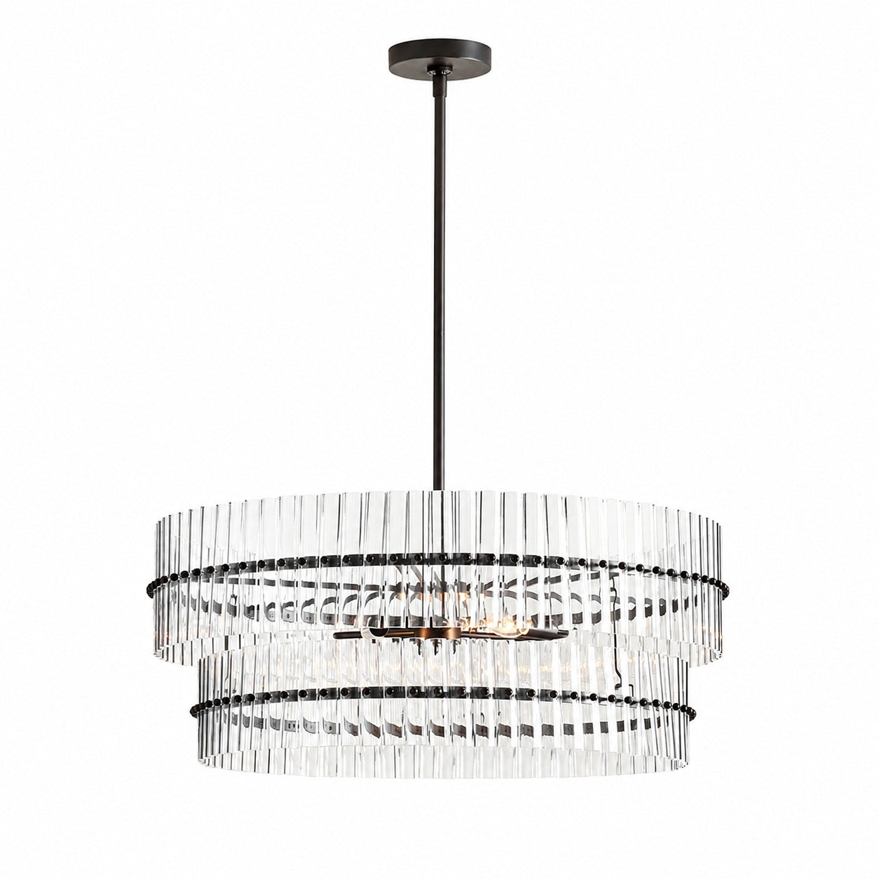 Lumora Crystal Pendant Light – Elegant Tumbled Brass & Cut Glass