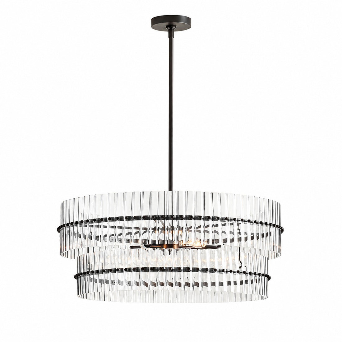 Lumora Crystal Pendant Light – Elegant Tumbled Brass & Cut Glass