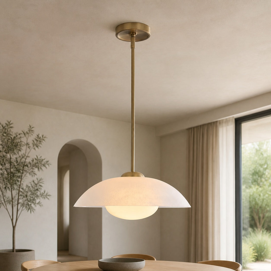 Elorina Pendant Light - Perforated Metal Shade, Champagne Bronze