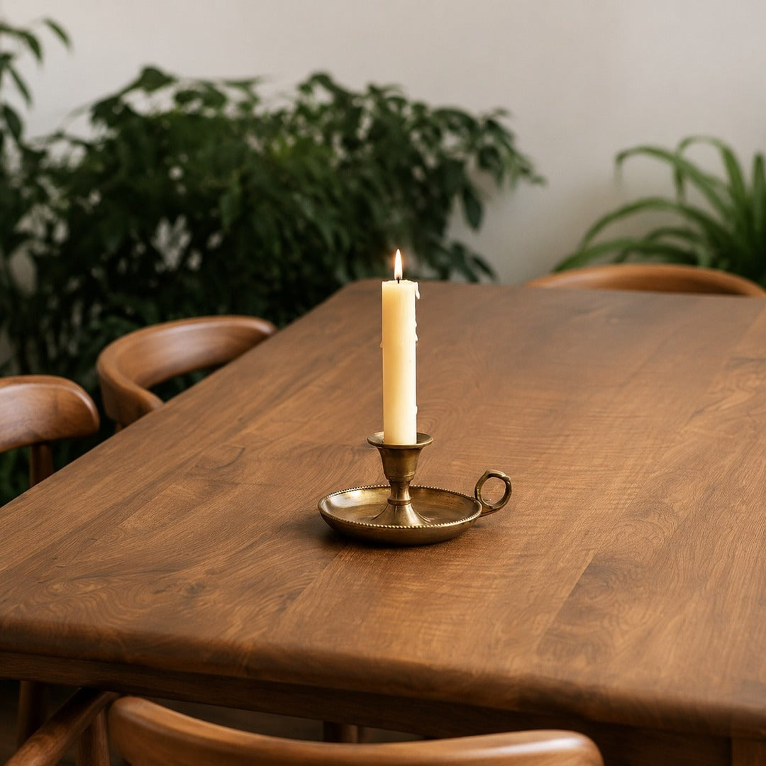 Aura candlestick on dining table