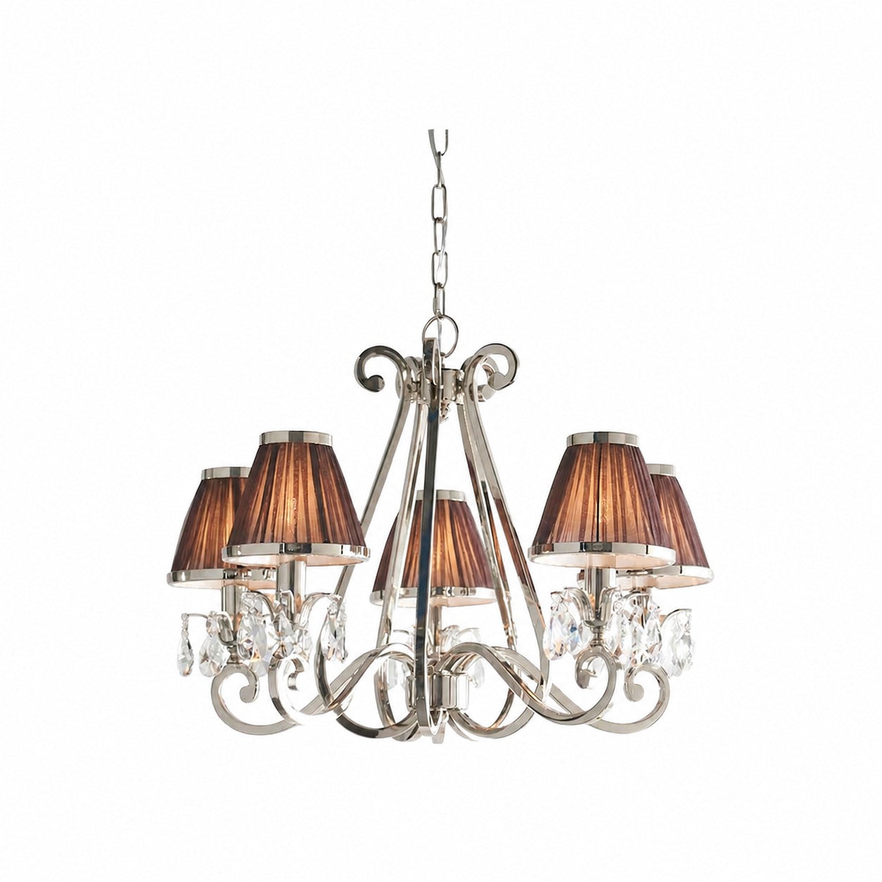Talonis Multi-light Fabric Chandelier - Elegant Metal Curved Arms for Dining and Living