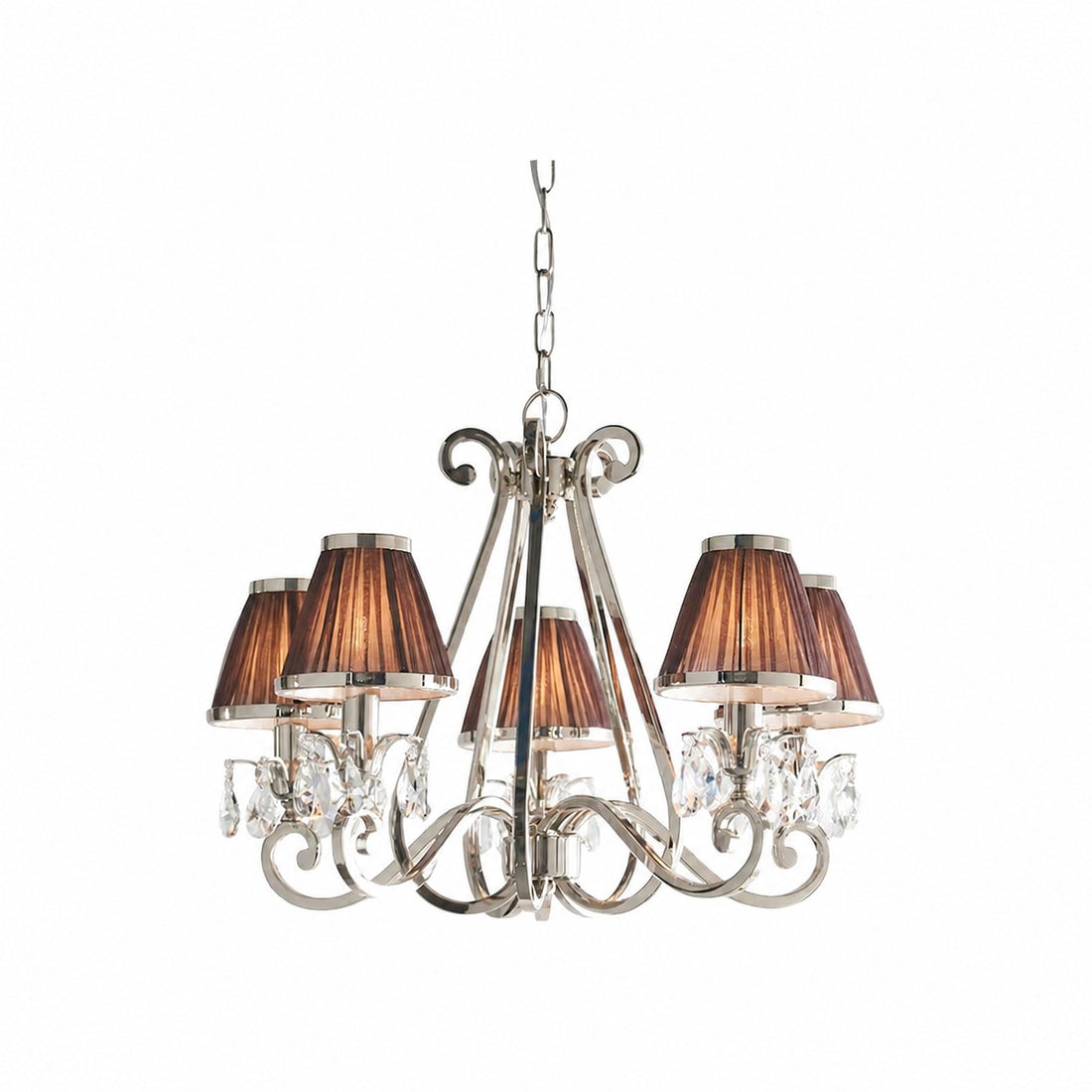 Talonis Multi-light Fabric Chandelier - Elegant Metal Curved Arms for Dining and Living