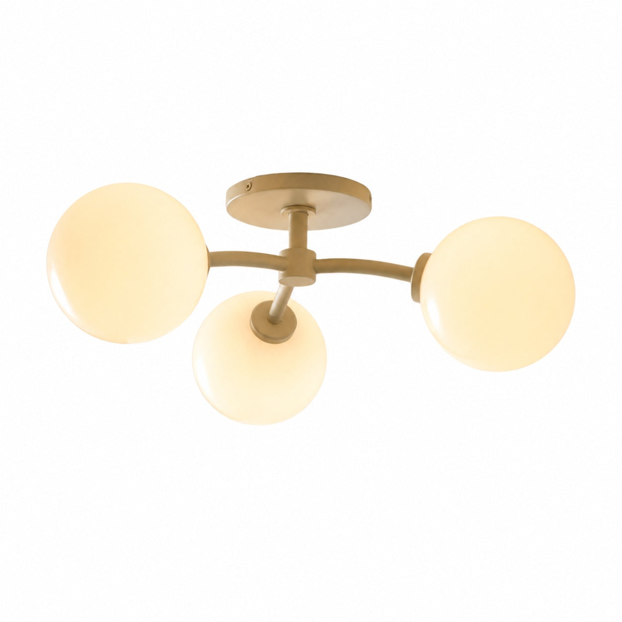 Arden Glass Contemporary 3 Light Ceiling Fixture - Sculptural Multi-Light Fixture for Living Spaces