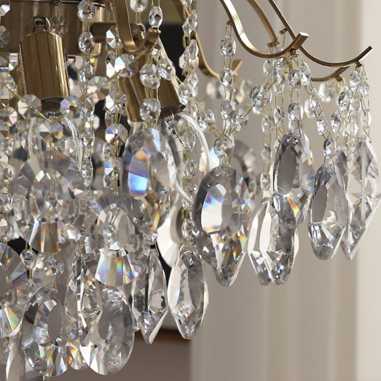 Vintage Sumptuous Teardrop Crystal Chandelier