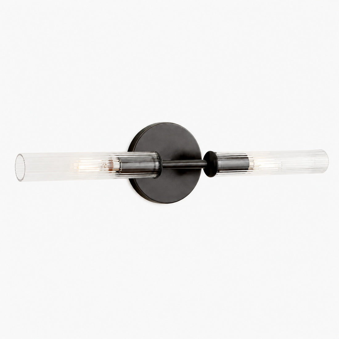 Bravira Ribbed Glass Wall Lamp - Tube Metal Light in Classic Finishes