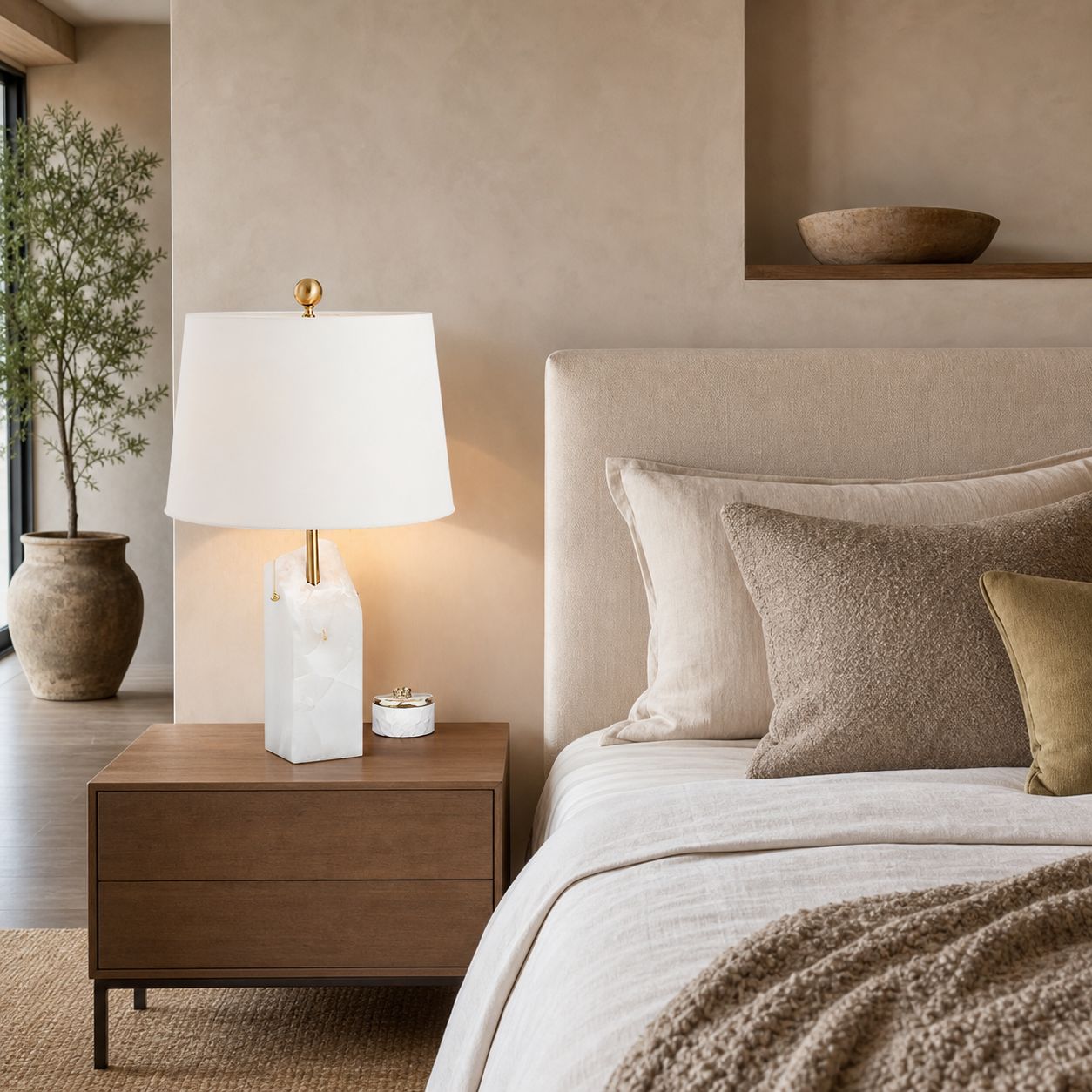 Raw Alabaster Table Lamp