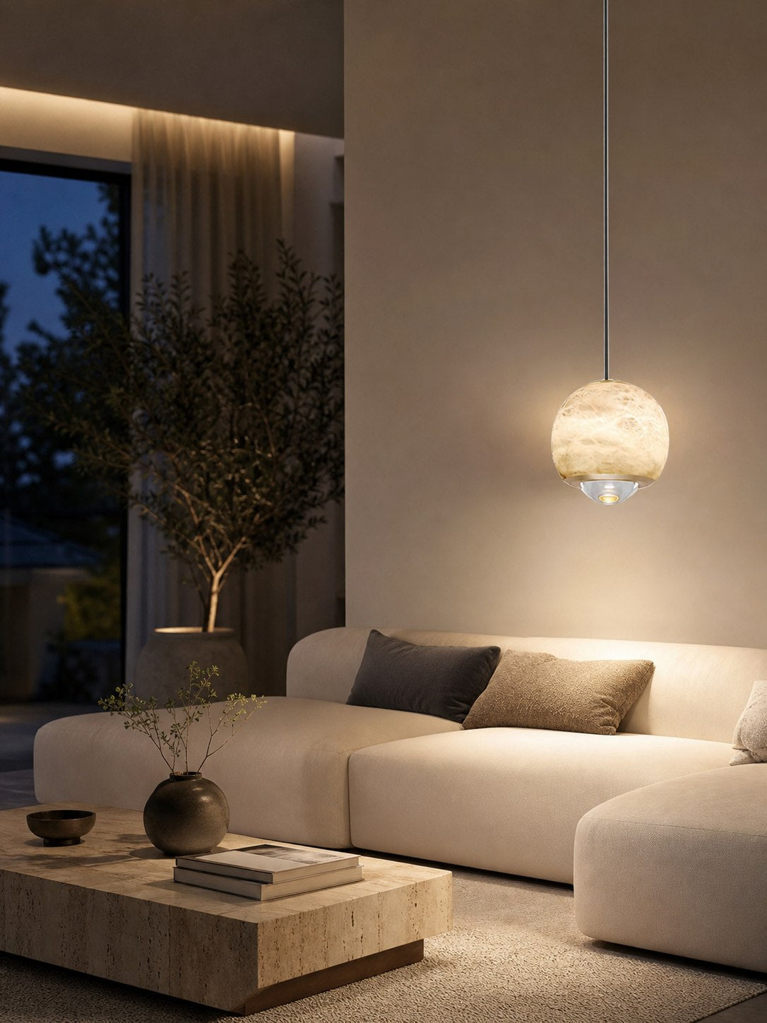 Ferox Alabaster Pendant Light