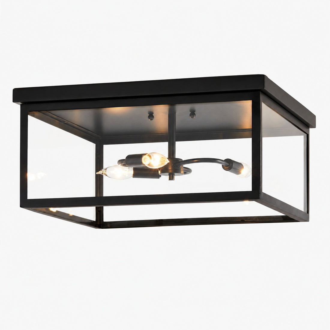 Ferrix Minimalistisch Iron Flush Mount Ceiling Light - Modern Outdoor Glass Ceiling Lamp