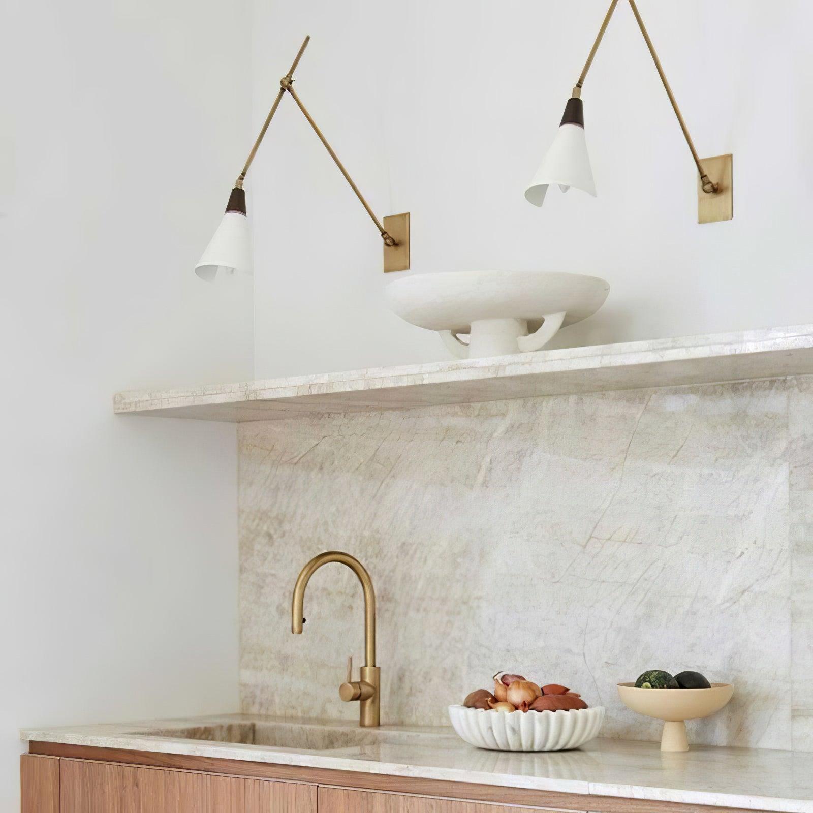 Vintage Metal Adjustable Swing Arm Wall Lamp