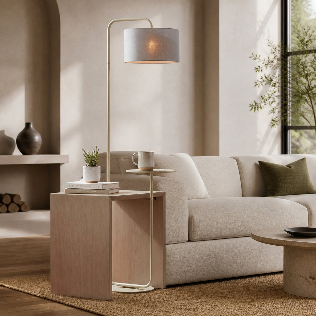 Lirra Multi-Functional Floor Lamp with Table-Top Design – Stylish Standing Lamp for Living Areas