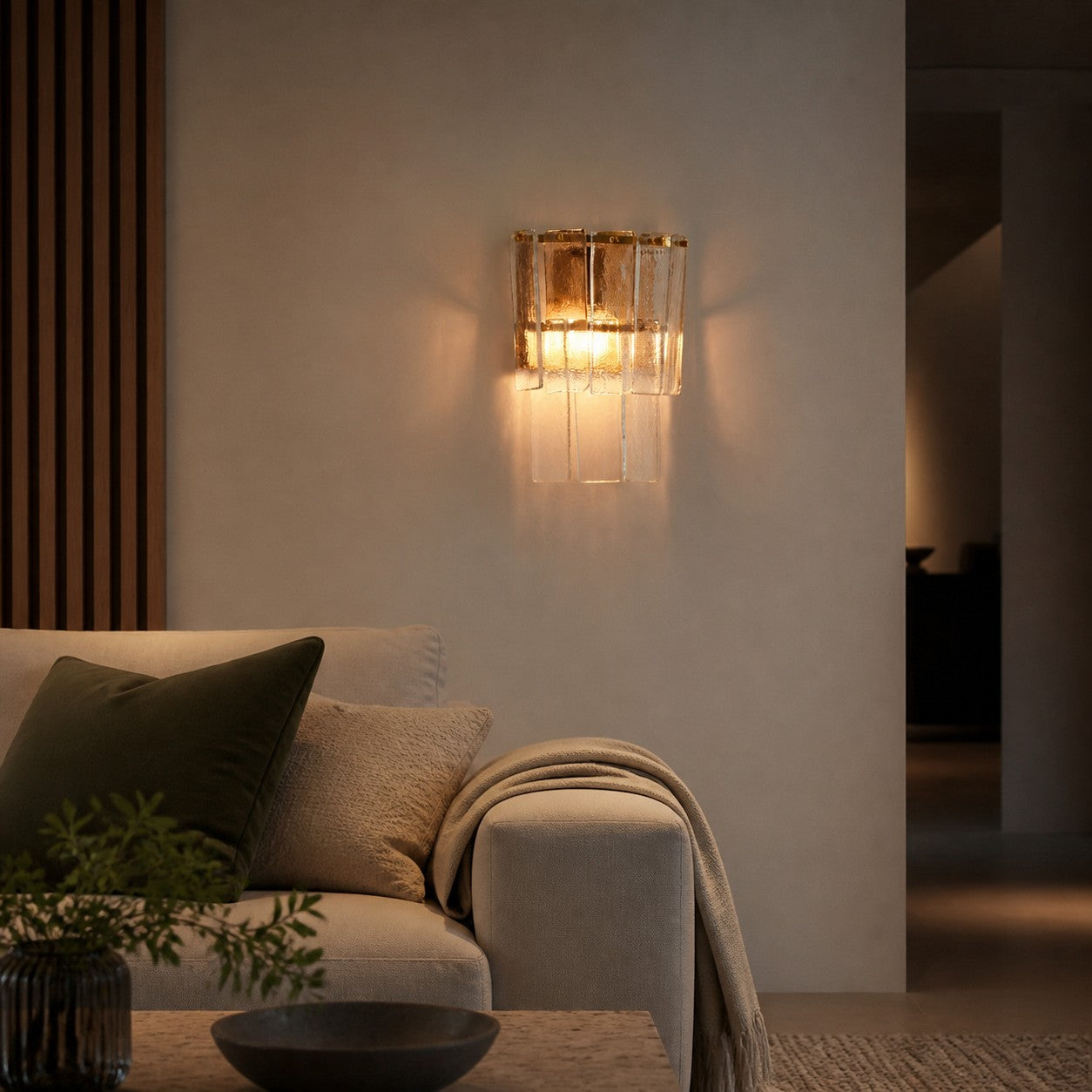 Lumvey Stylish Glass Wall Sconce - Modern Design Wall Light for Ambiance Hallways
