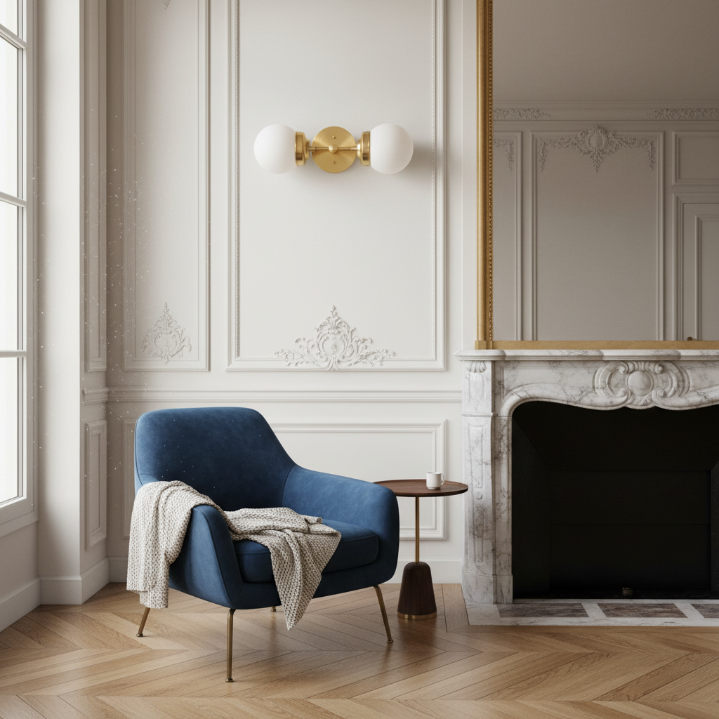 Lumio Globe Modern Geometric Sconce - Two Light Bathroom Vanity Lighting