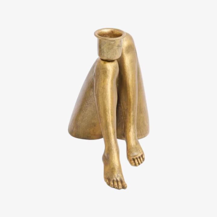 Kickra Modern Designer Candle Holder with Gold Leg-Inspired Base U22