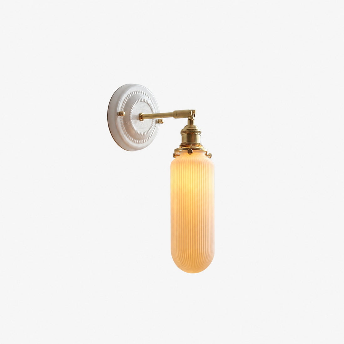Vintage Japanese Ceramic Brass 1-Light Wall Sconce Lamp