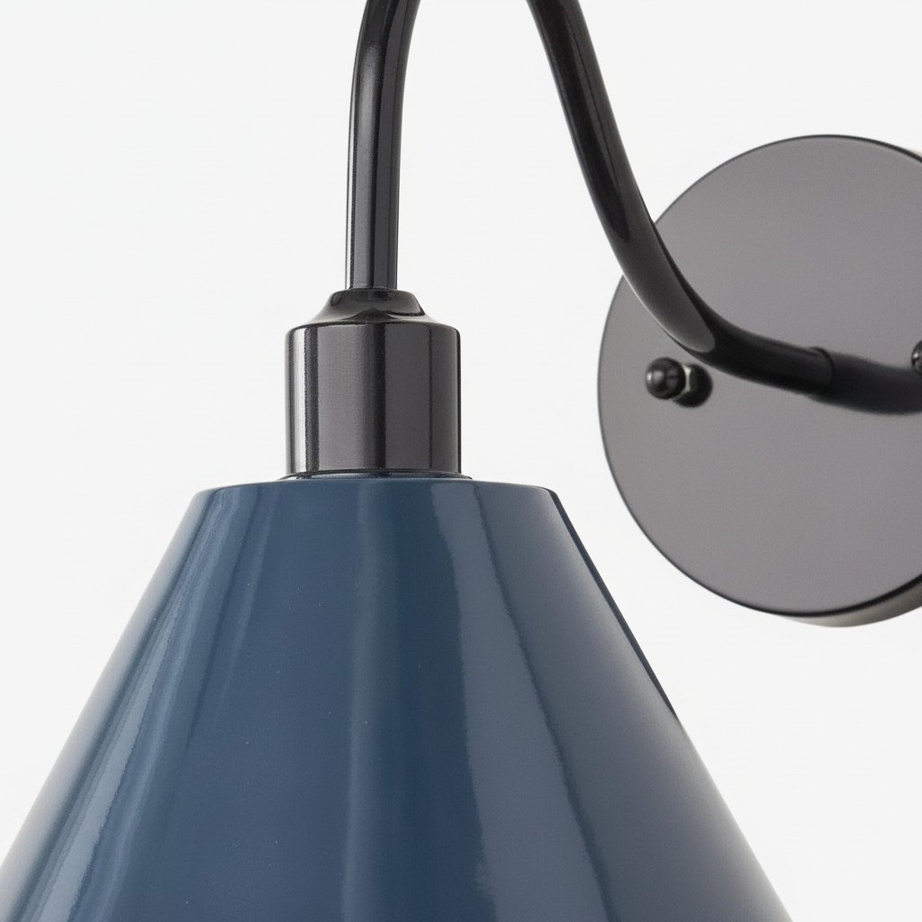 Narix Tapered Metal Wall Sconce - Clean Industrial Design in Contemporary Style for Bedroom and Lounge