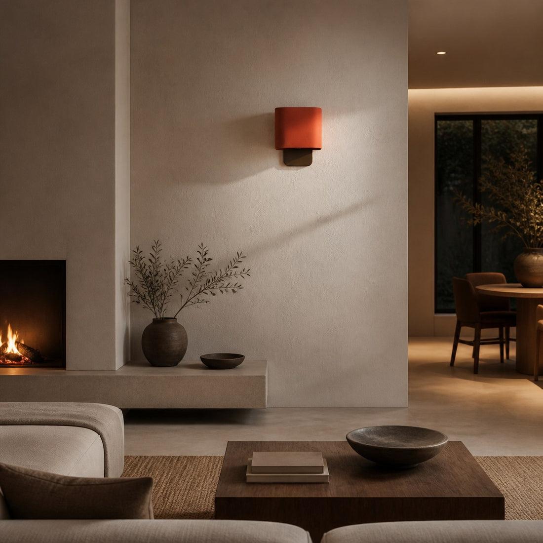 Nolvara Contemporary Fabric-Shade Wall Light – Minimalist Metal Fixture for Bedroom Hallway