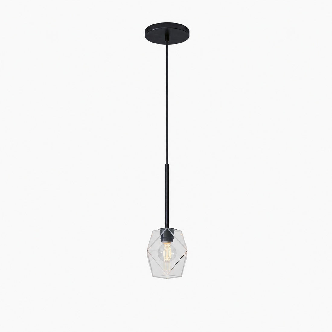 Talvior Faceted Pendant Light – Adjustable Glass Light Fixture