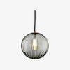 Lunorie Iron Metal Glass Globe Pendant Light - Sculpted Adjustable Pendant for Dining Spaces