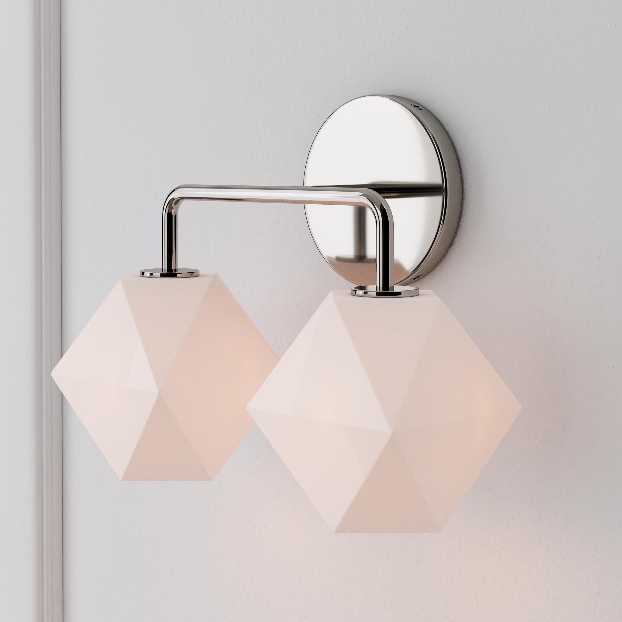 Talvior Geometric Modern Bathroom Sconce - Faceted Shade Light in Luxe Finishes