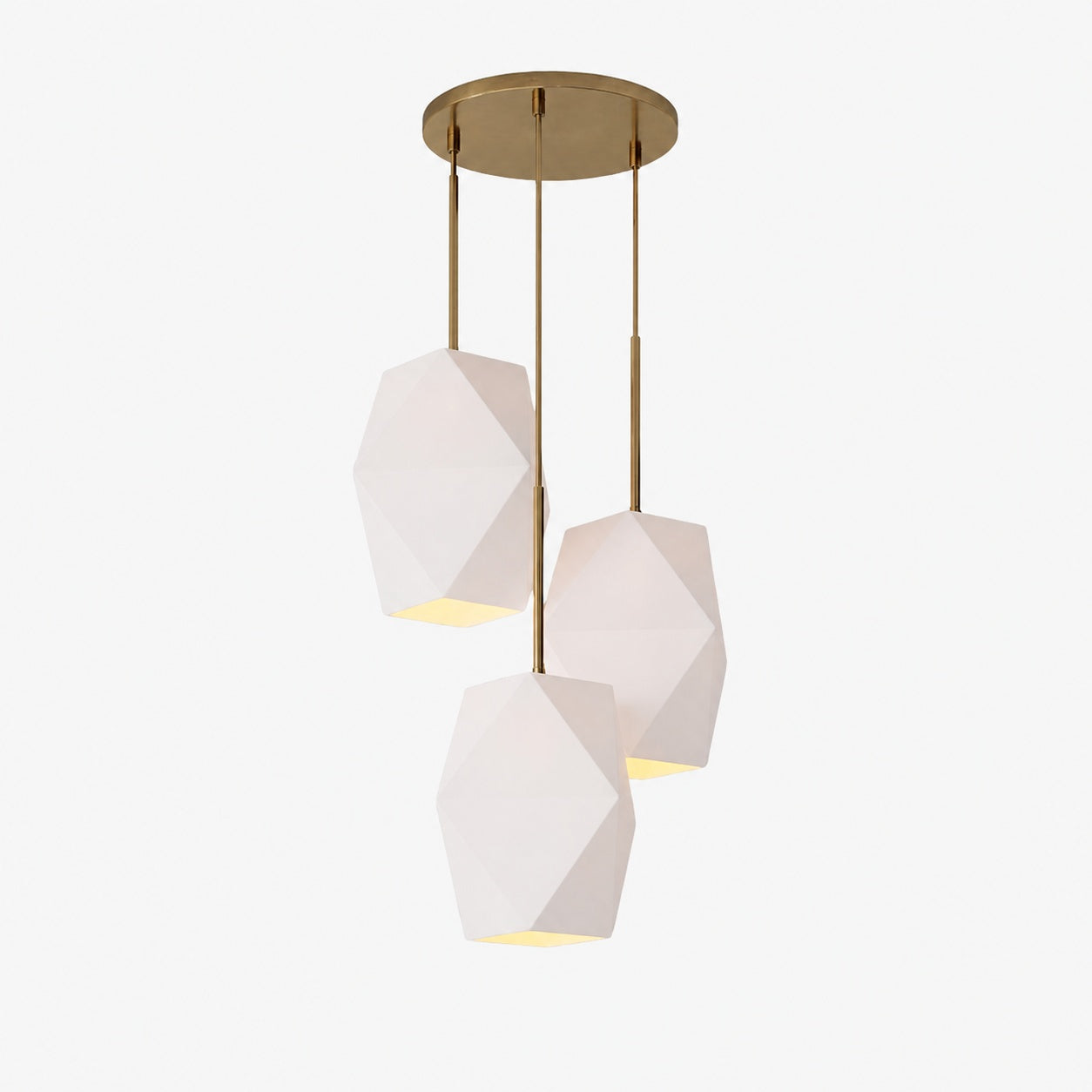 Talvior Sculptural Lighting - 3-Light Faceted Chandelier in Versatile Finishes | Explore Collection