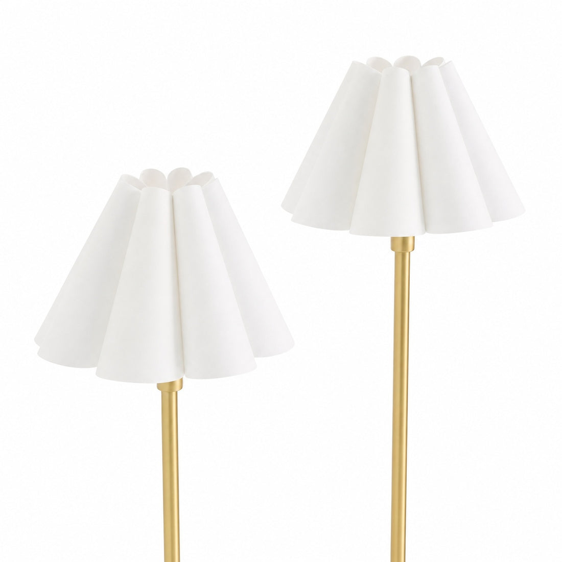 Capirise Gold Scalloped Shade Floor Lamp - Contemporary Metal Lighting for Bedroom