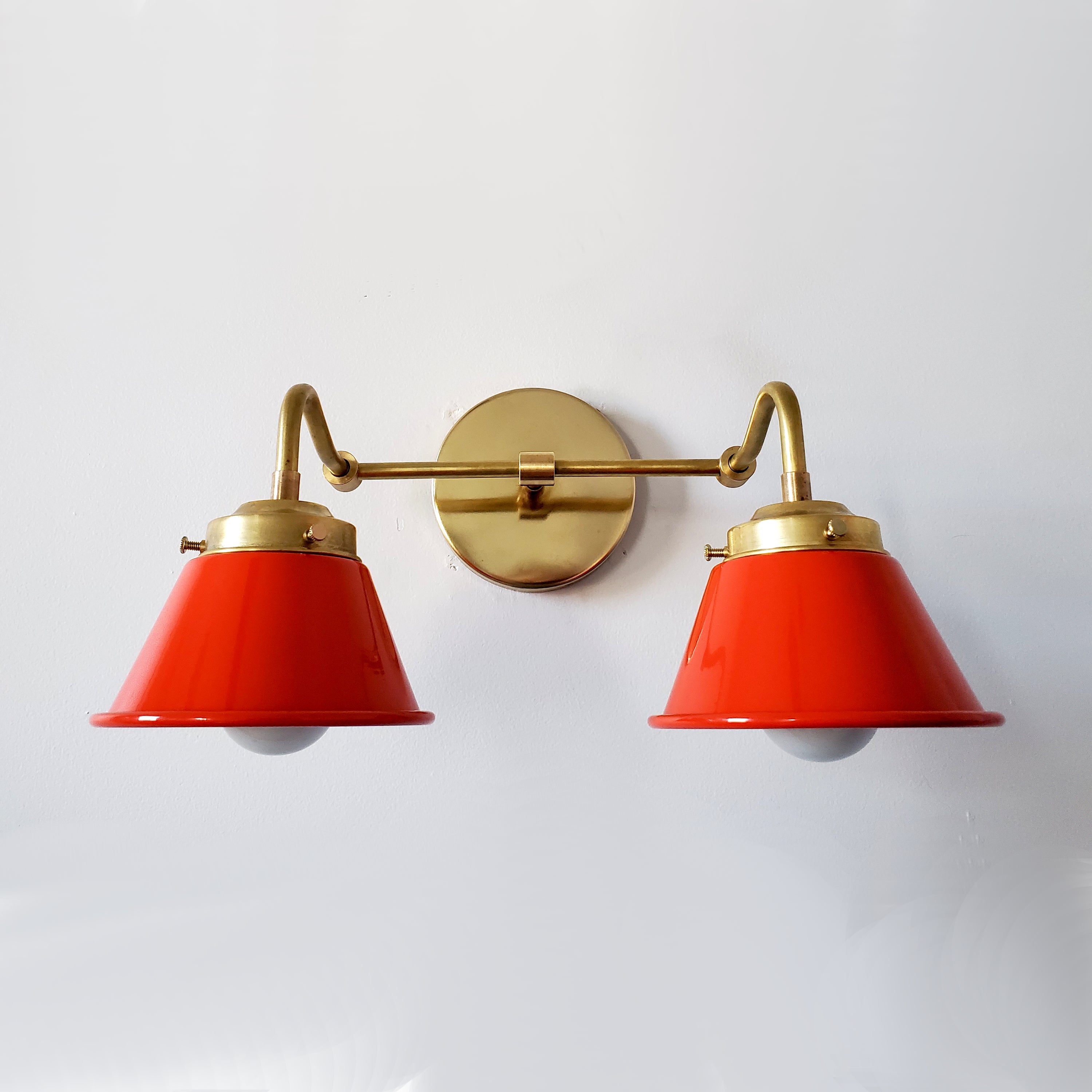 Modern Double Cone Brass Sconce - Accent Lighting For Bathroom & Hallway