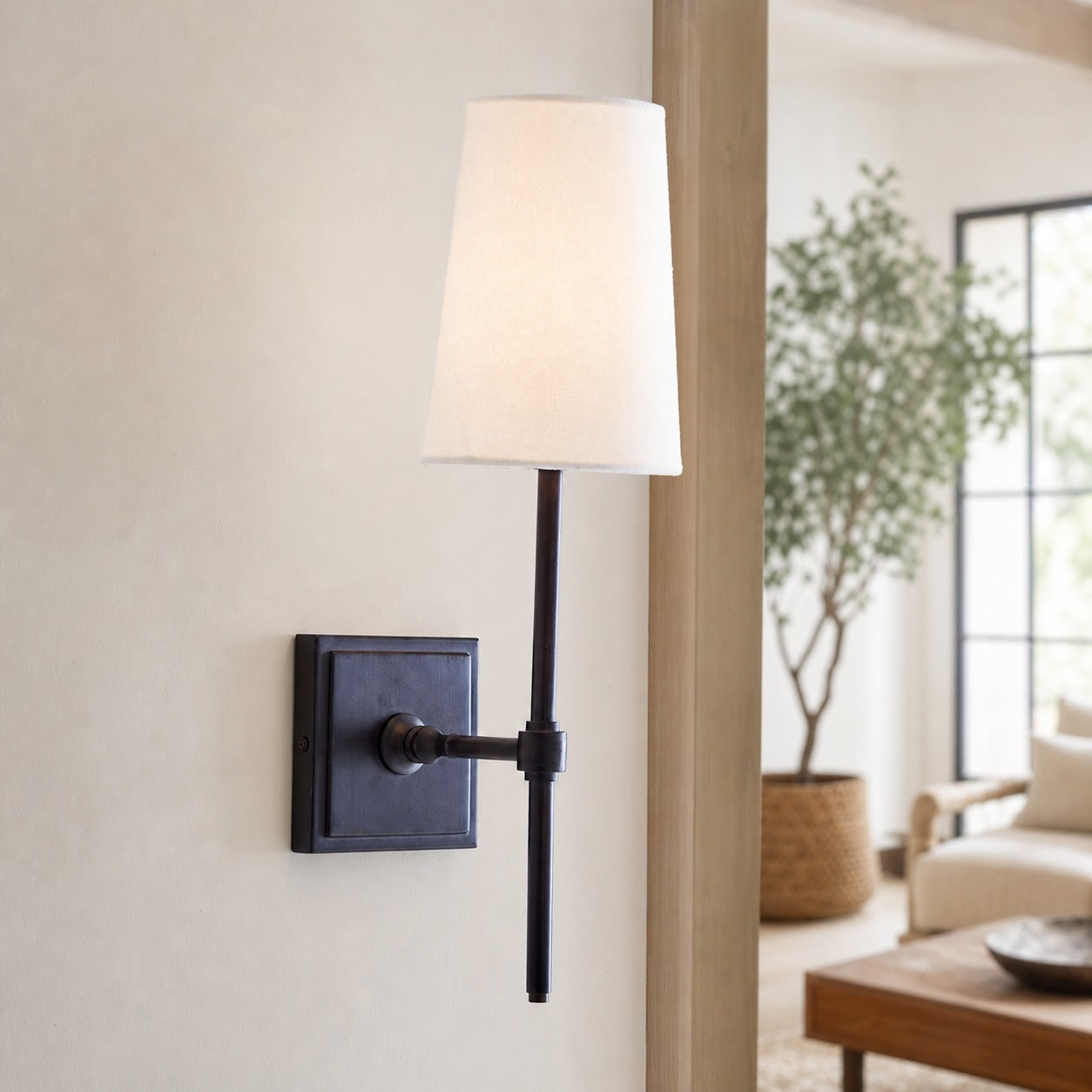Derlina White Linen Shades Wall Lamp – Retro Metal Multi-Head Lighting Fixture
