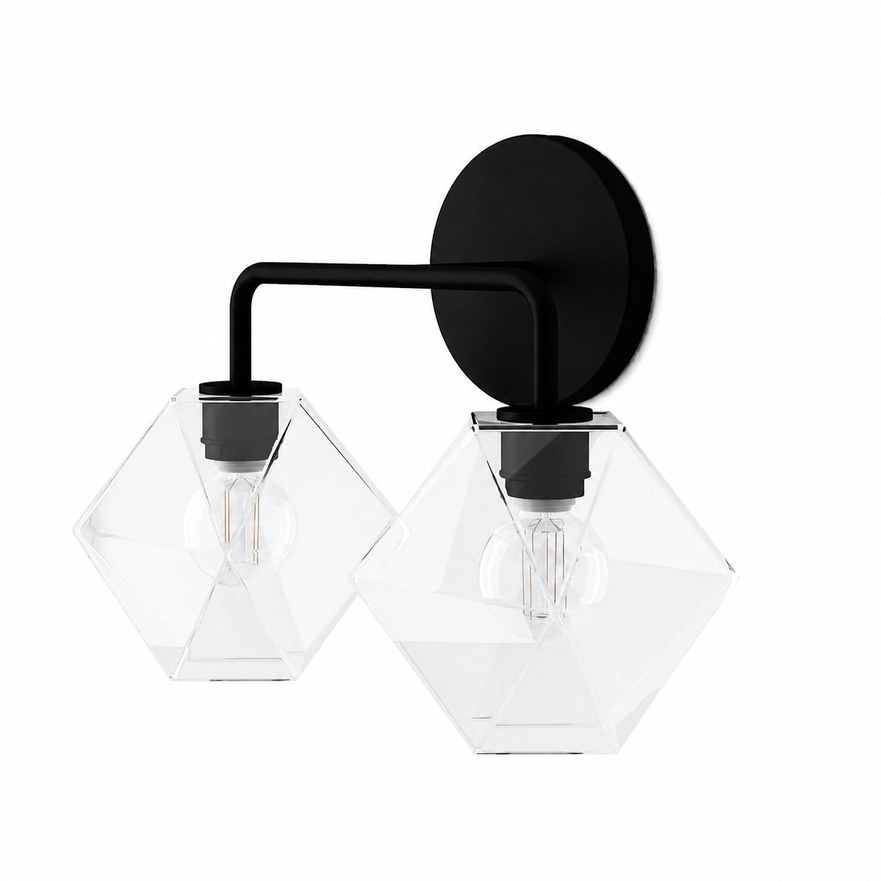 Talvior Geometric Modern Bathroom Sconce - Faceted Shade Light in Luxe Finishes