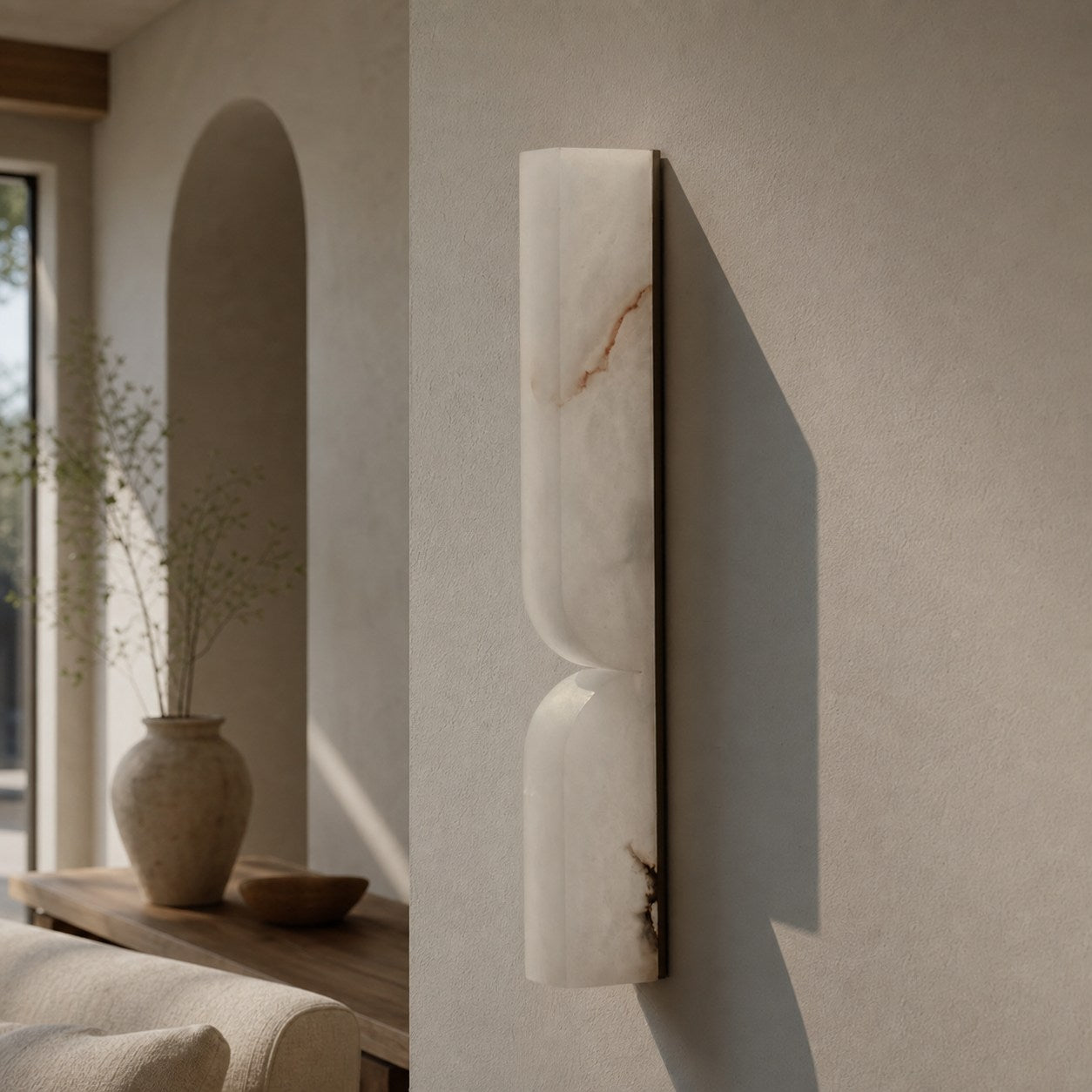 Modern Rectangular Alabaster Wall Lamp – Minimalist Sconce for Bedroom Hallway Living Room