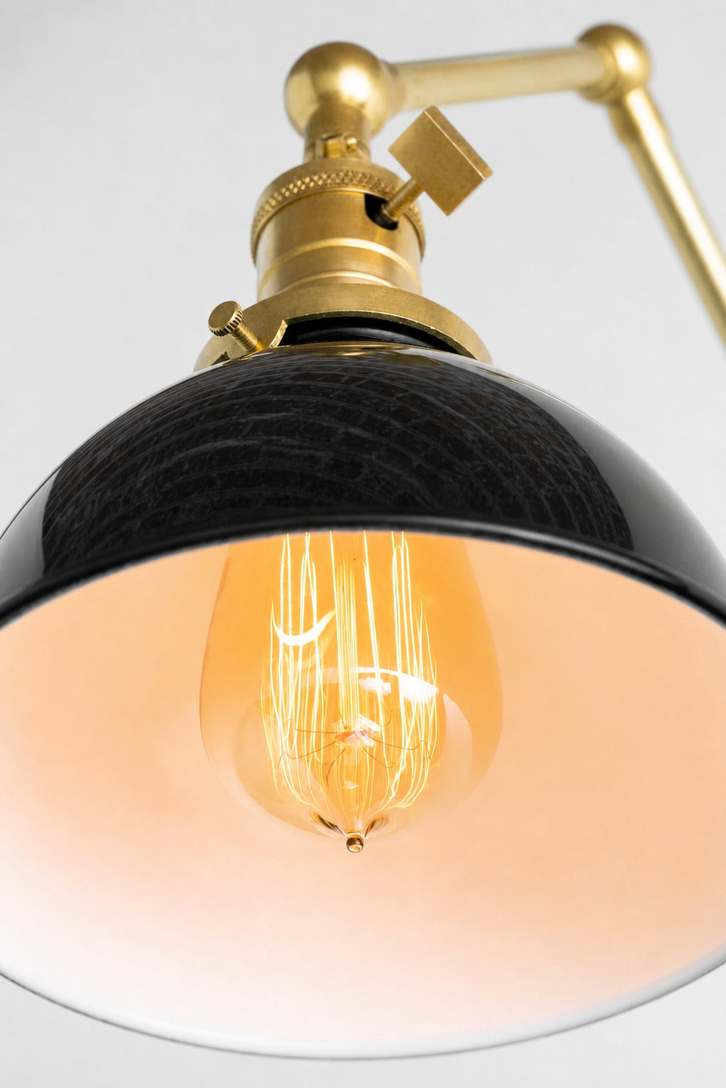 Conique Metal Vintage Industrial Swing Arm Wall Lamp - Adjustable Dome Shade for Study