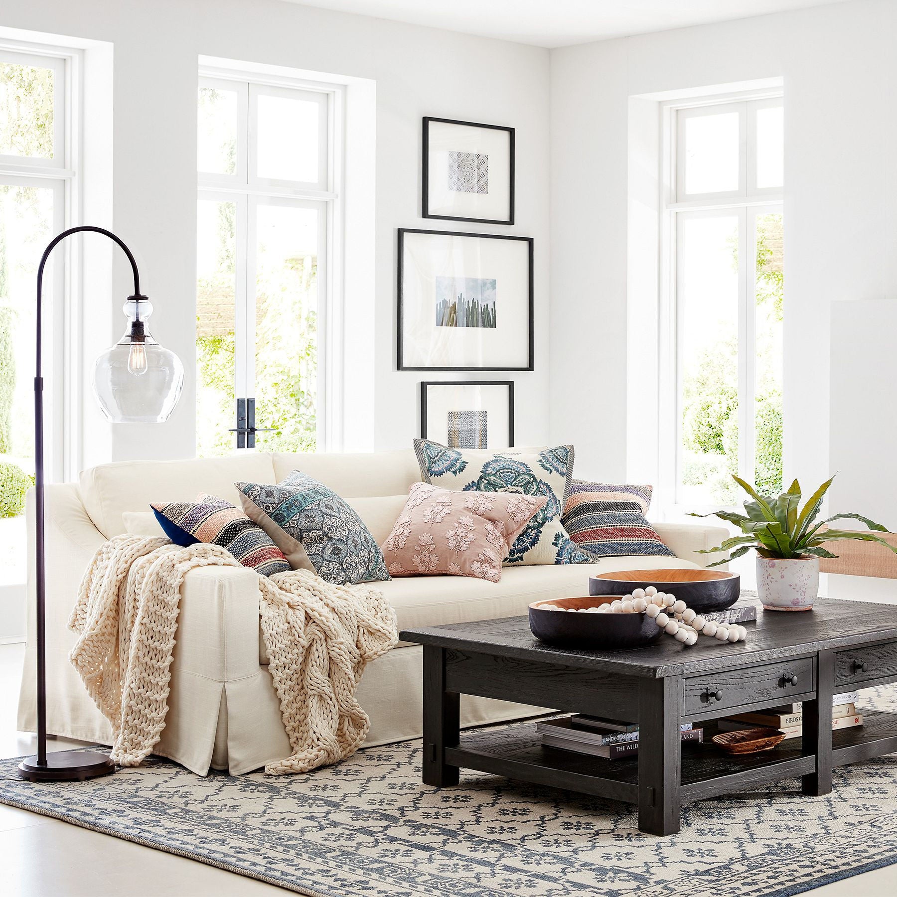 Lawson Rippled Glass Modern Floor Lamp – Artisan Design for Bedroom or Lounge