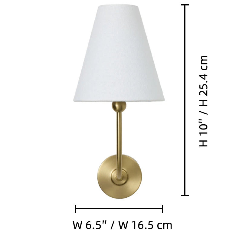 Roven Rechargeable Wall Sconce - Modern Cordless Fabric Shade for Bedroom