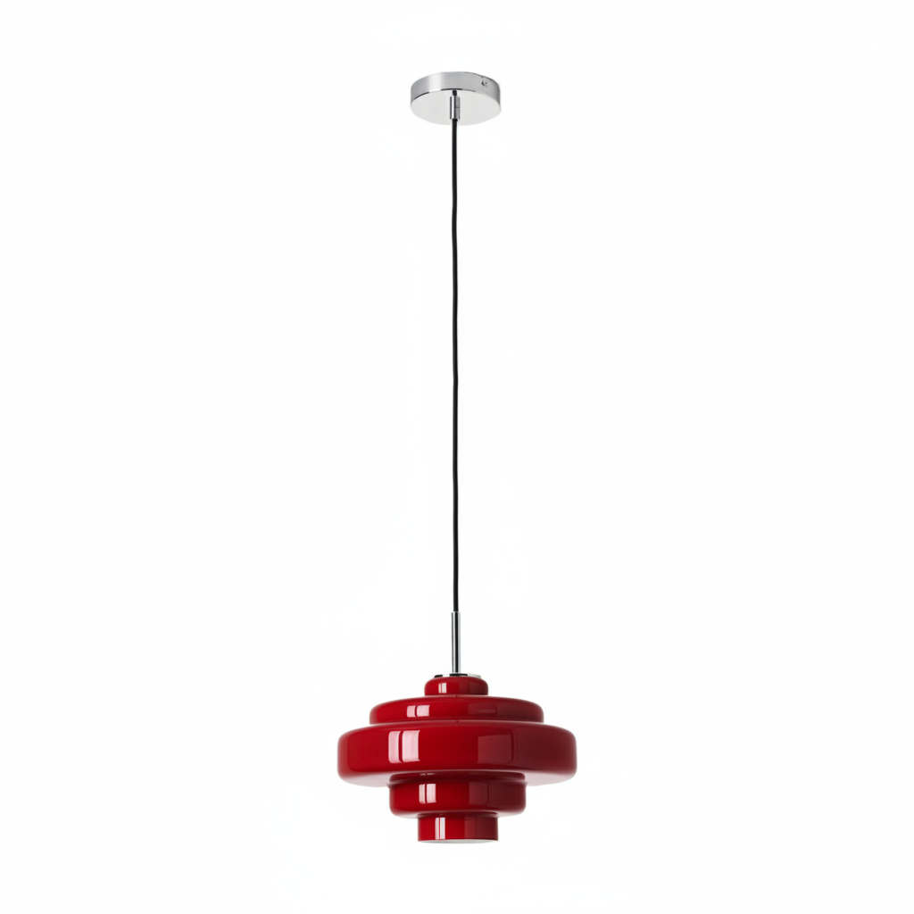 Koloro Elegant Retro Glass Pendant Light – Adjustable Length for Living Room & Hallway