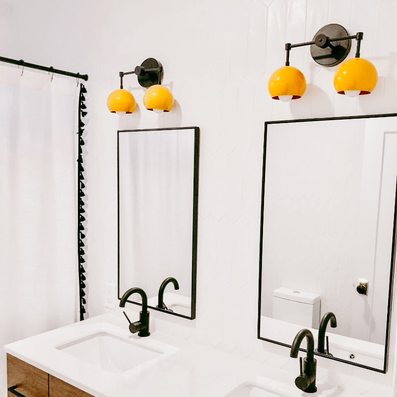 Sunshine Yellow Shades Sconce - Bubble Pop Vanity Wall Light For Bedroom