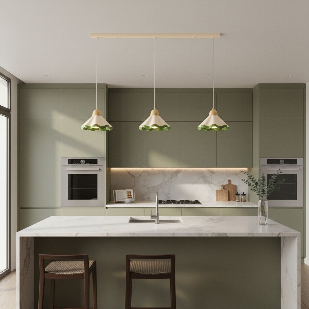 Moliro Scalloped Pendant Light - Modern Wavy Lighting for Dining Room