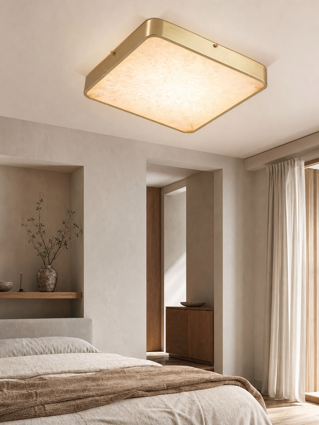 Geometric Alabaster Recessed Ceiling Light