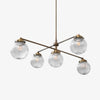 Glorica Glass Frosted Glass Globe Chandelier - Brass Modern Lighting for Living Room