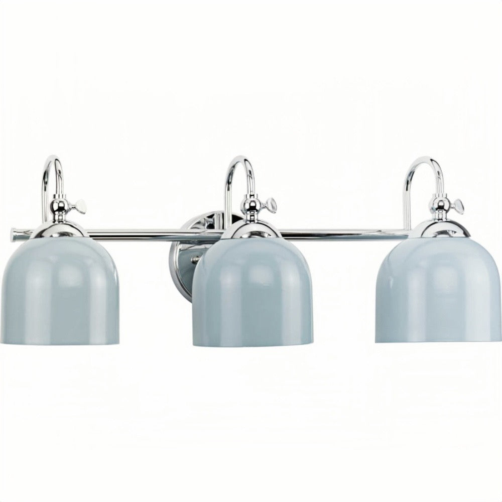 Farmhouse Metal Shade Bath Vanity Light - Chrome Polished Wall Sconce