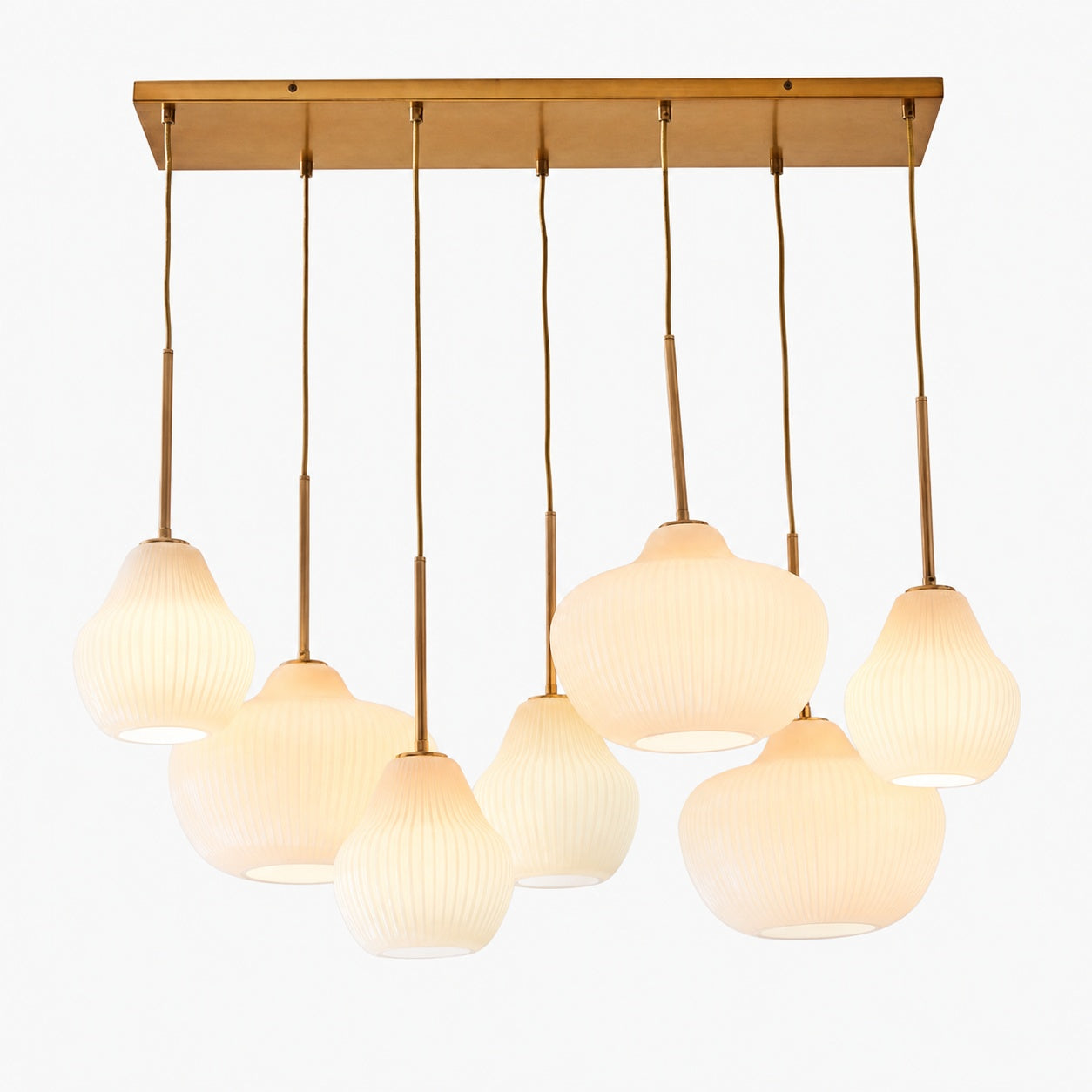 Rivrona Contemporary 7-Light Chandelier - Modern Glass Lighting for Dining Rooms