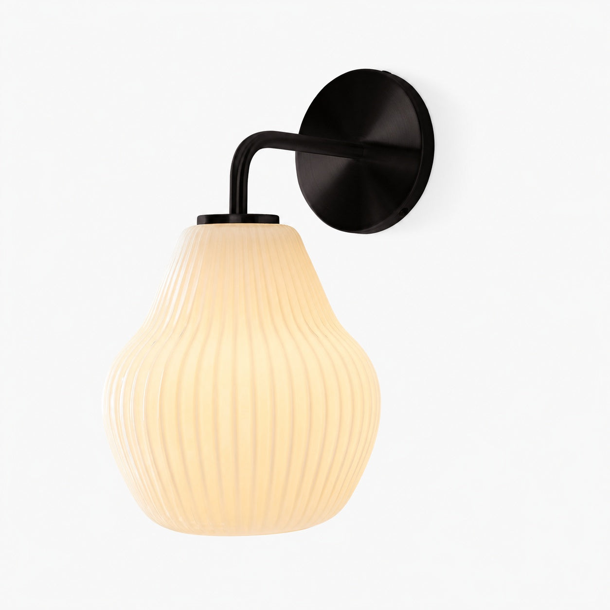 Rivrona Ribbed Glass Wall Sconce - Elegant Modern Lighting for Hallway & Bedroom