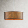 Black Metal Drum Pendant Lamp - Industrial 4 - Light Chandelier