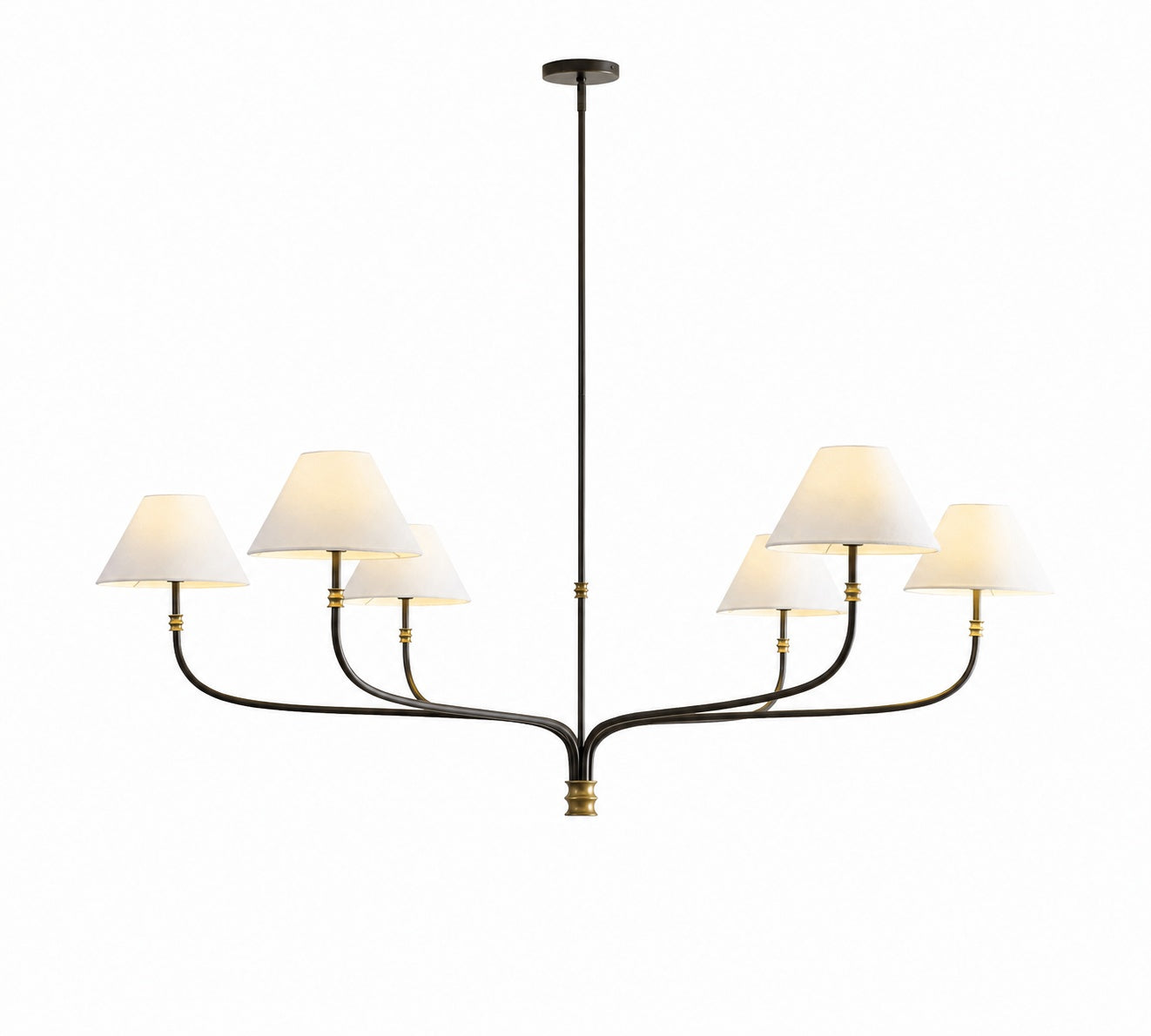 Calin Classic Round Chandelier - Bronze Iron Light for Dining