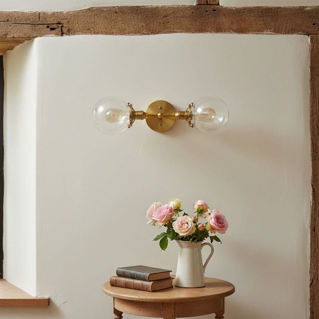 Lumio Globe Industrial Vanity Lighting- Modern Double Globe Wall Light