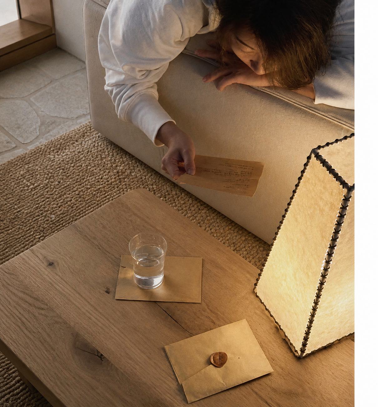 Modern Geometric Metal Table Lamp – Parchment Shade for Bedroom Nightstand Lighting
