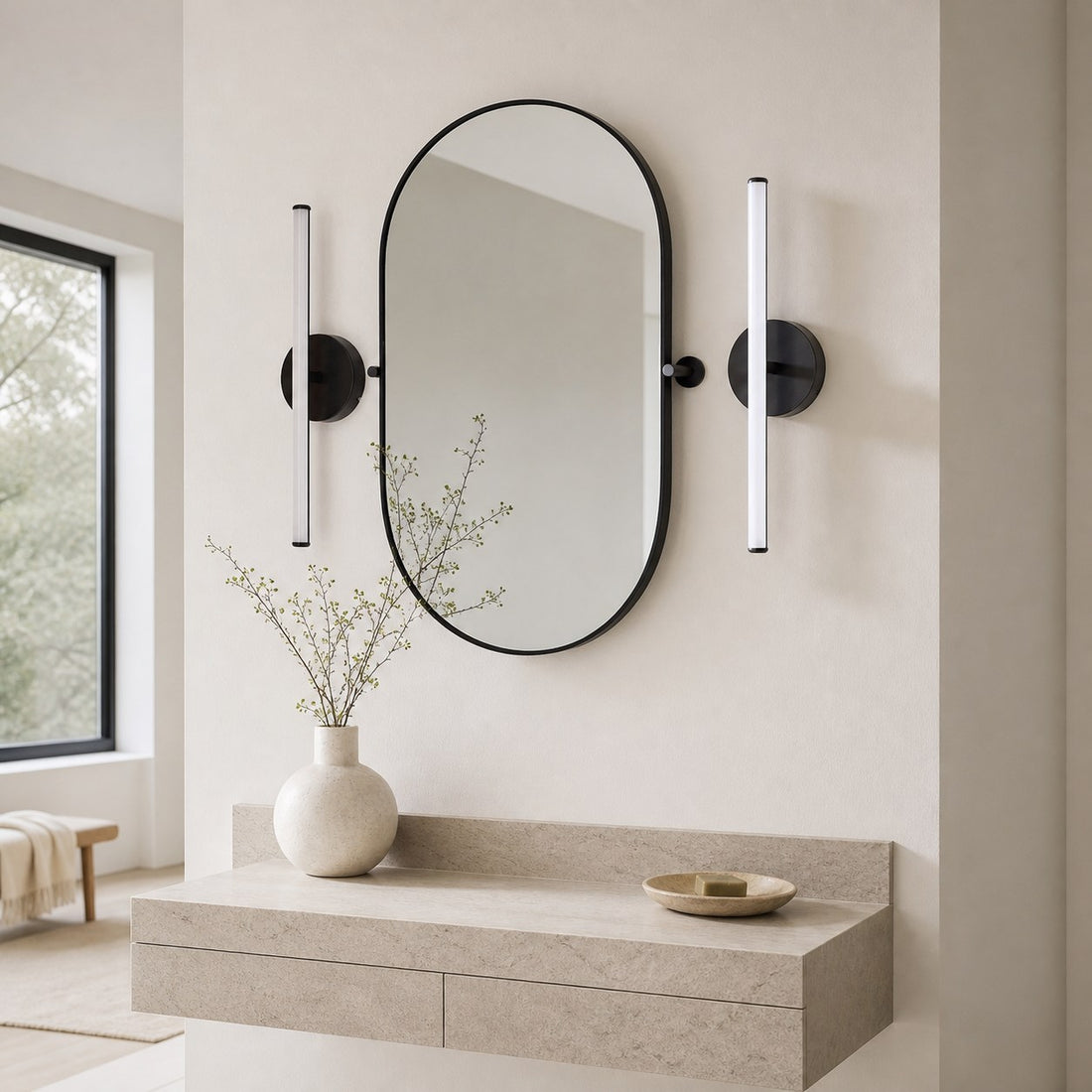 Voro Modern LED Wall Sconce - Metal Bathroom & Hallway Lighting Fixture