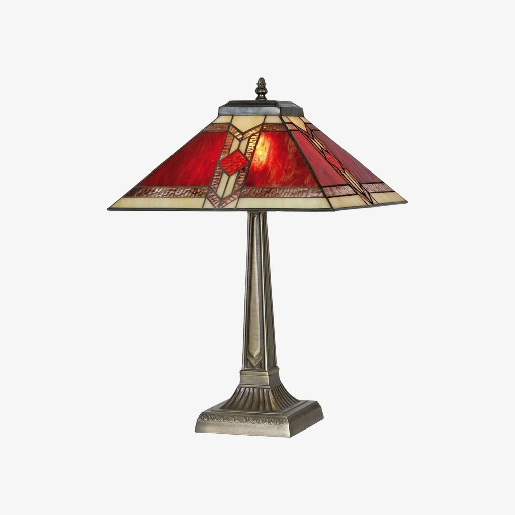 TiffStar Stained Glass Table Lamp – Vintage Style Stained Glass Suitable for Bedrooms and Living Rooms