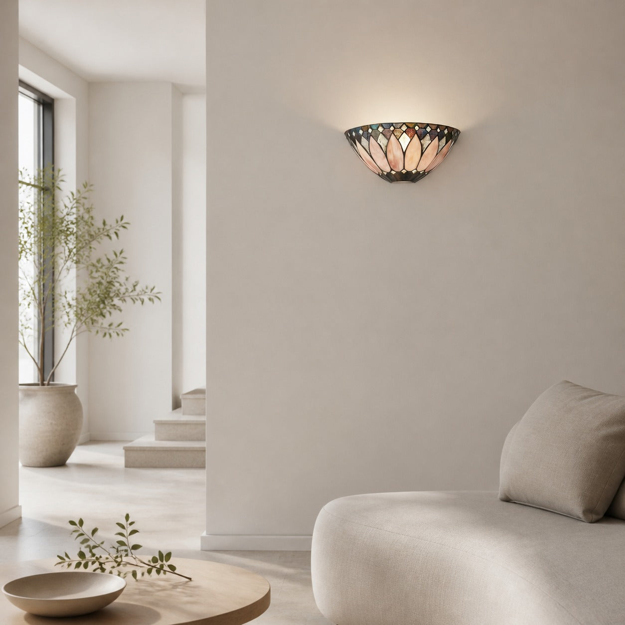 TF Brooklyn Elegant Wall Light - Art Deco Glass Wall Sconce for Living Room or Hallway